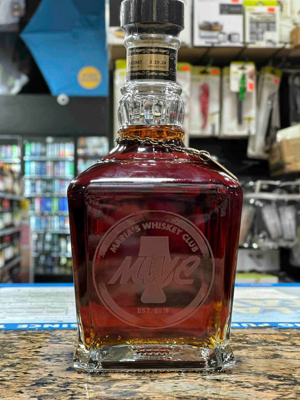 Jack Daniel's Single Barrel Barrel Proof, engraved with the MWC seal